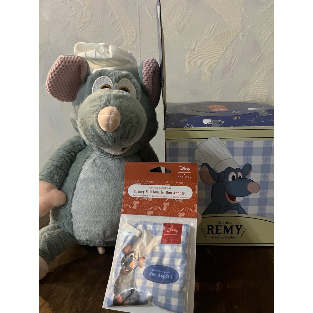 Scentsy Ratatouille‎ Remy Buddy New in Box With Bon Appétit Scent Pak Disney